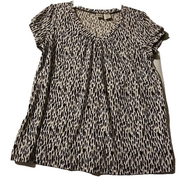 DUO MATERNITY BLACK GREY AND WHITE TOP LARGE BLOUSE NWT - Picture 2 of 9